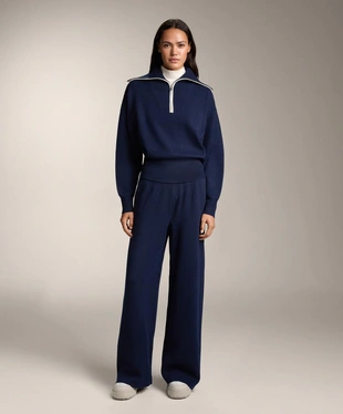 Свитер с высоким воротником и молнией до уровня груди- Заказать в России