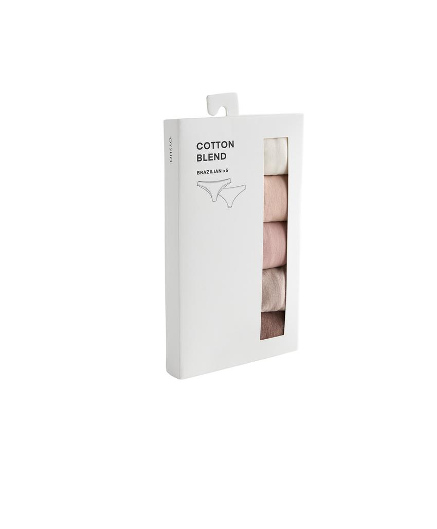 5 трусов бразильяно из смесового хлопка