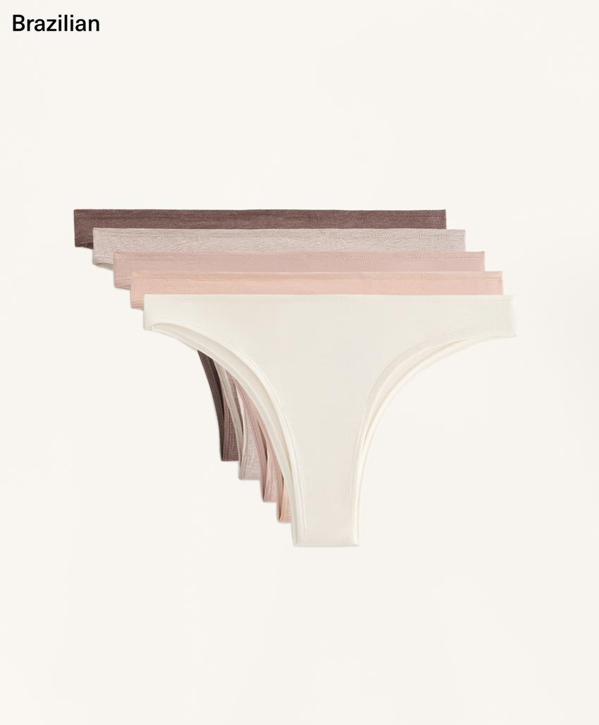 5 трусов бразильяно из смесового хлопка