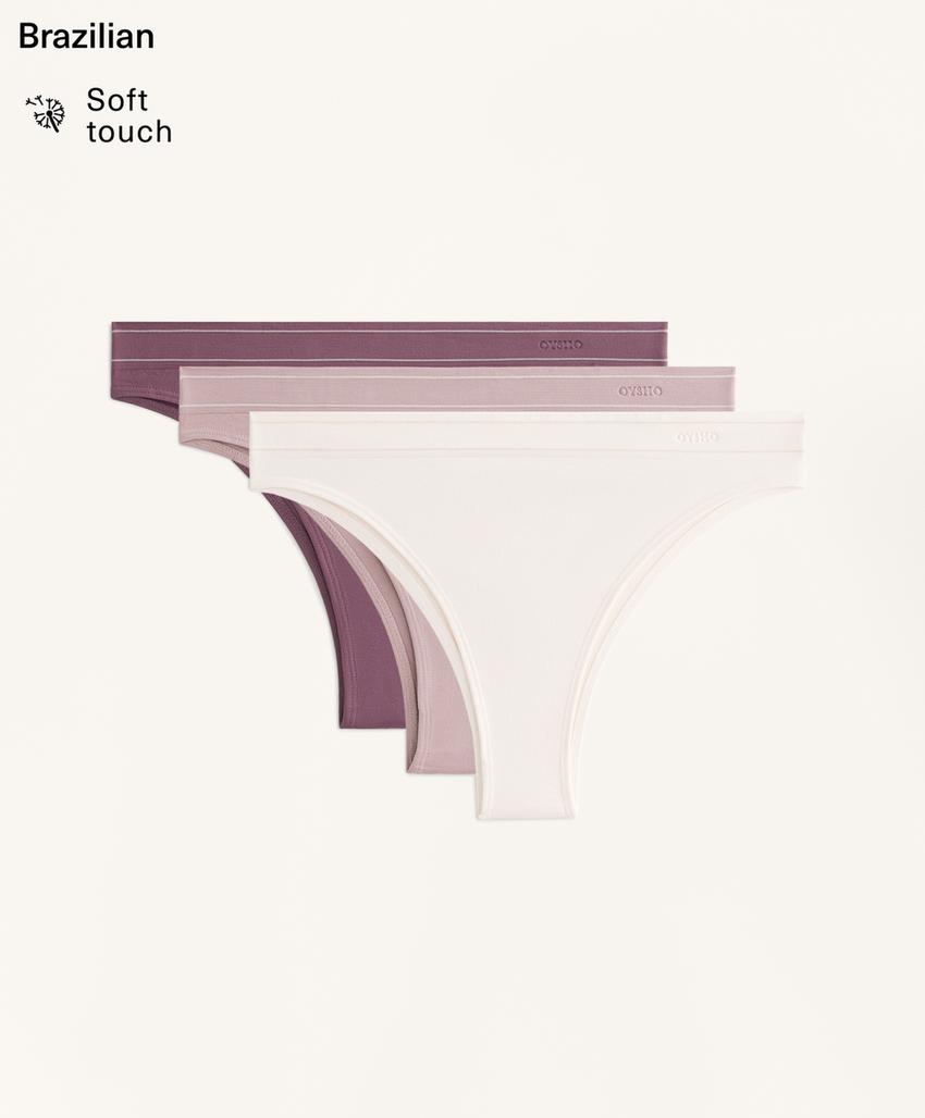 3 бесшовных трусов бразильяно Seamless из мягкой ткани