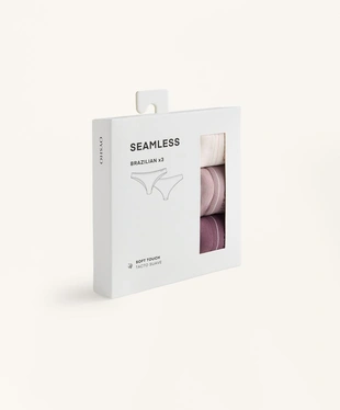 3 бесшовных трусов бразильяно SEAMLESS из мягкой ткани- Заказать в России