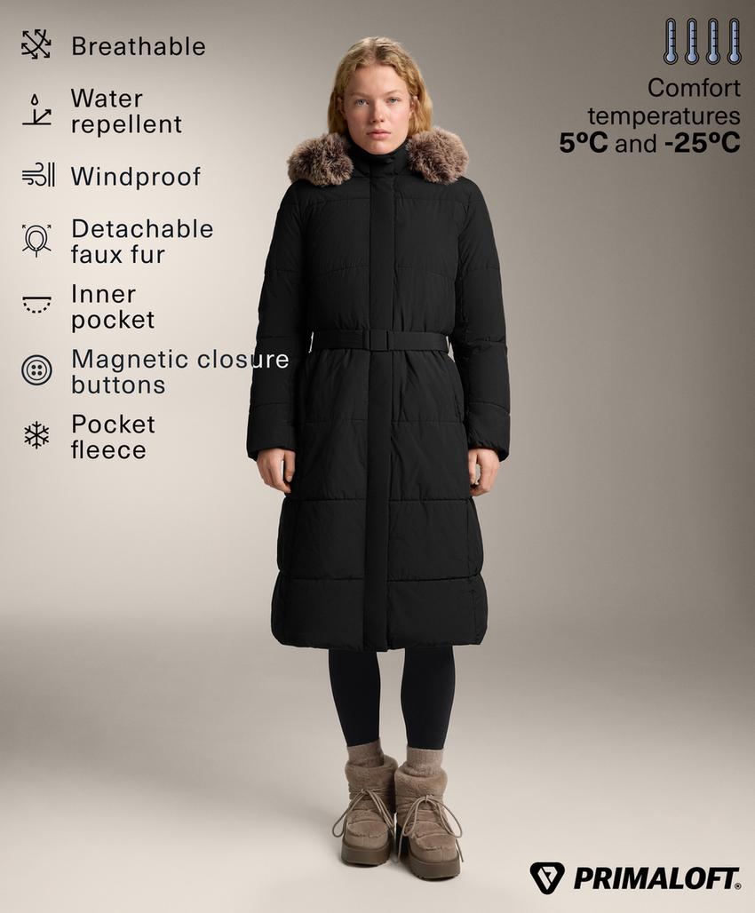 Длинная водоотталкивающая утепленная куртка Primaloft®