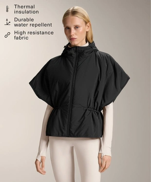 Стеганый жилет с капюшоном- Заказать в России