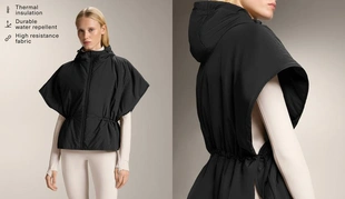 Стеганый жилет с капюшоном- Заказать в России