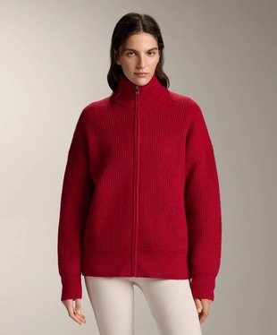 Длинный вязаный кардиган в рубчик- Заказать в России