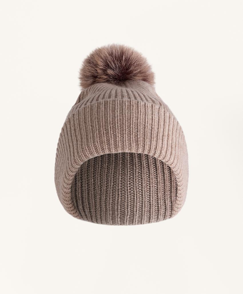 Вязаная шапка с помпоном из смесовой шерсти