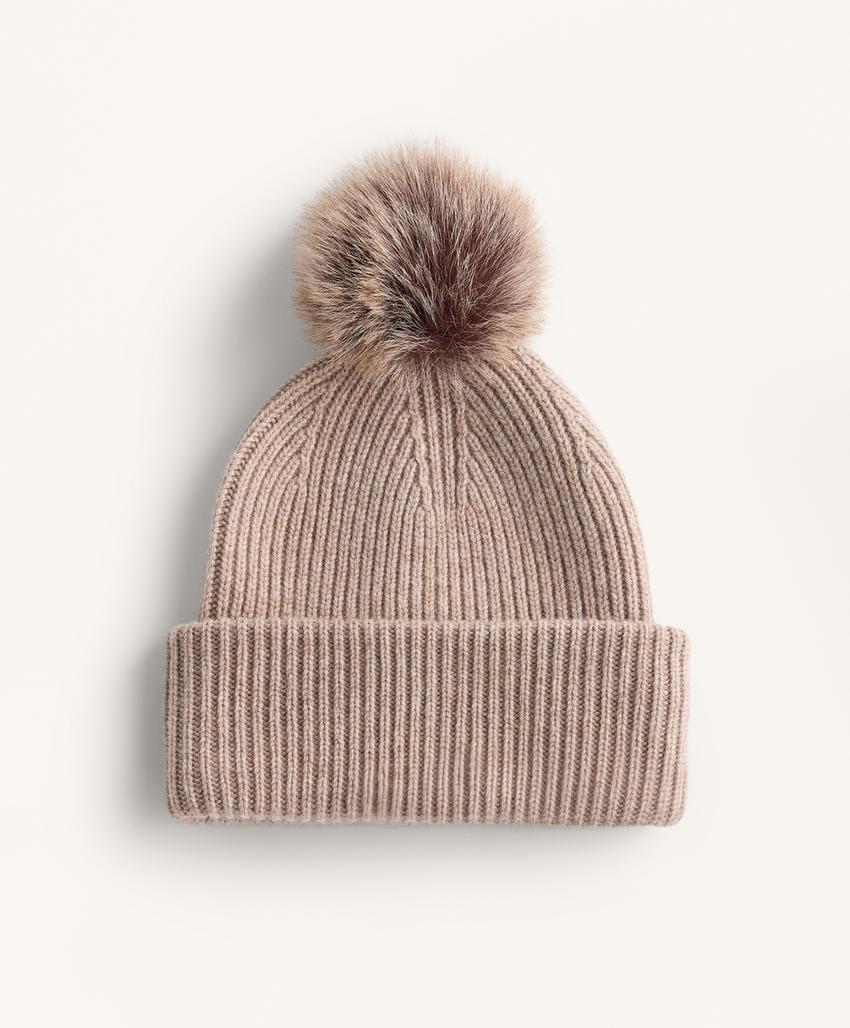 Вязаная шапка с помпоном из смесовой шерсти