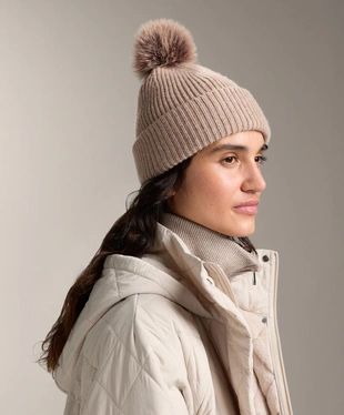 SOFT MINK | 3067/434/758 - OYSHO Вязаная шапка с помпоном из смесовой шерсти