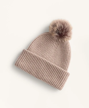 Вязаная шапка с помпоном из смесовой шерсти- Заказать в России