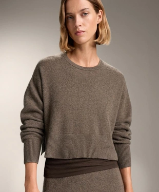 Вязаный джемпер из 100% кашемира с круглым вырезом- Заказать в России