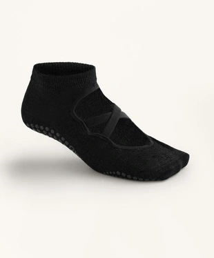 2 PAIRS OF COTTON BLEND YOGA AND PILATES SOCKS WITH CROSSOVER STRAPS- Заказать в России