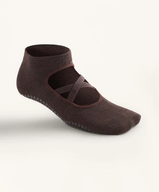 2 PAIRS OF COTTON BLEND YOGA AND PILATES SOCKS WITH CROSSOVER STRAPS- Заказать в России