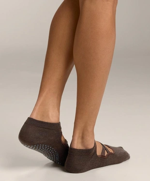 2 PAIRS OF COTTON BLEND YOGA AND PILATES SOCKS WITH CROSSOVER STRAPS- Заказать в России