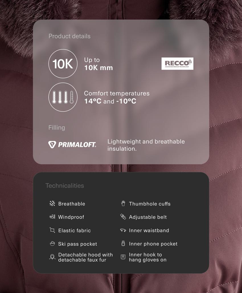 Водостойкая очень облегающая куртка Primaloft® SKI