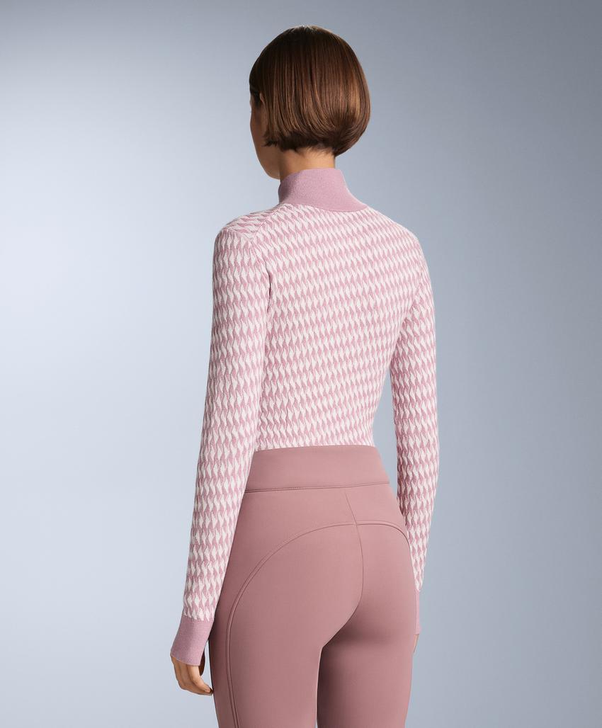 Лонгслив Base Layer из вязаного жаккарда с геометрическим узором