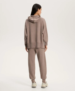 Длинный вязаный джемпер с капюшоном- Заказать в России