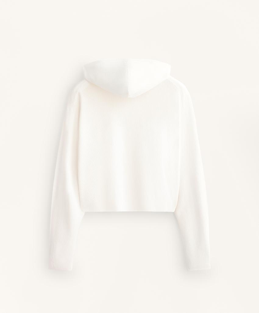 Вязаная куртка с капюшоном, эффект стирки