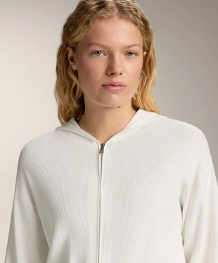 Вязаная куртка с капюшоном, эффект стирки- Заказать в России