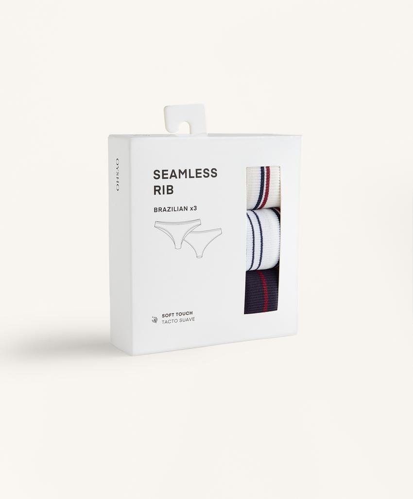 3 бесшовных трусов бразильяно Seamless из мягкой ткани