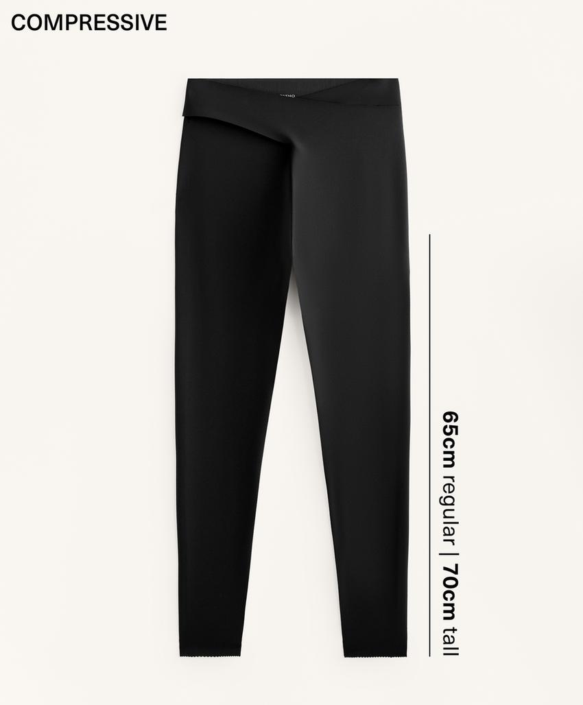 Лосины с высокой посадкой и компрессией до щиколотки с вырезом на талии