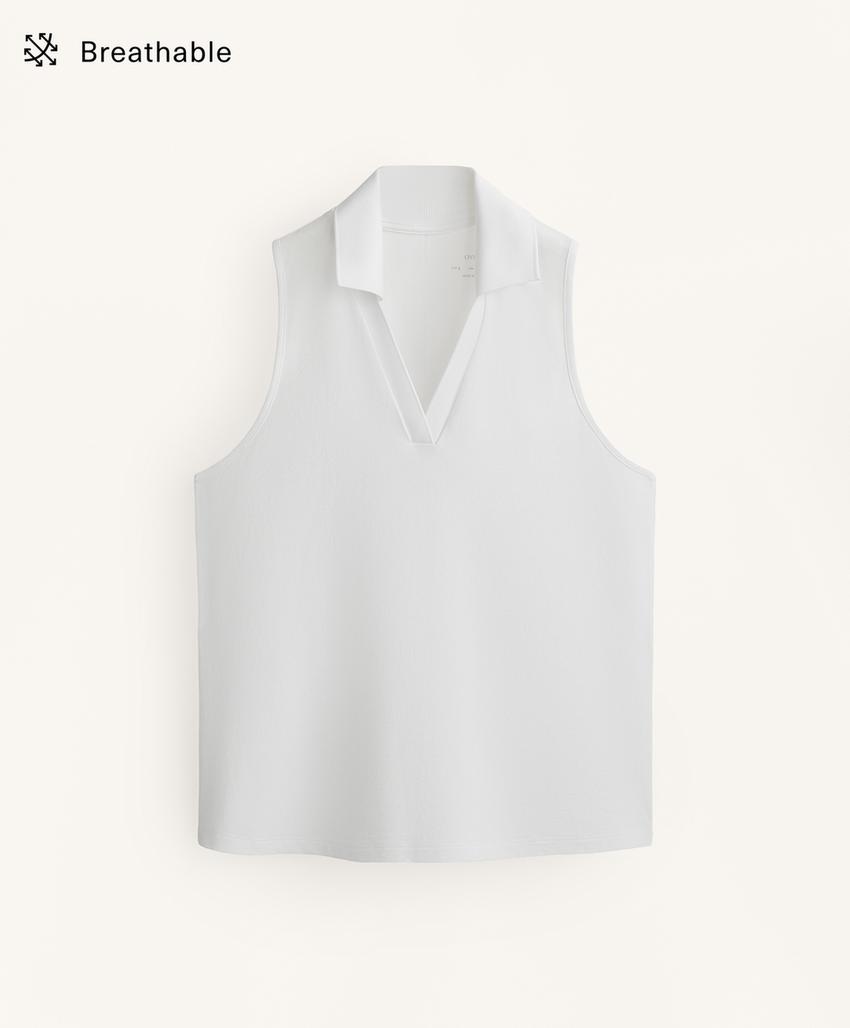 Поло из пике без рукавов