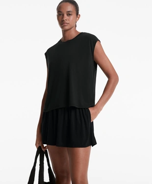 Топ без рукавов из смесового модала- Заказать в России