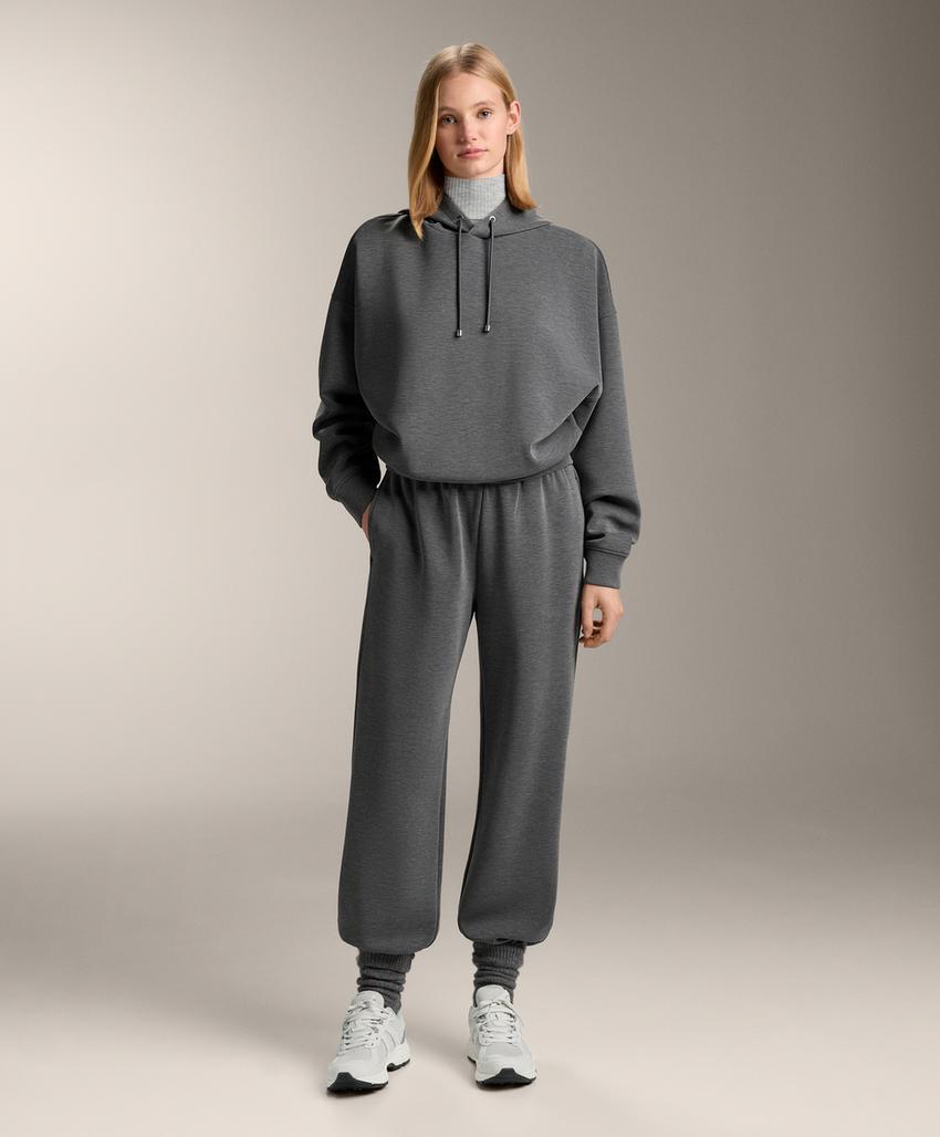 Мягкие джоггеры из модала с меланжевым узором