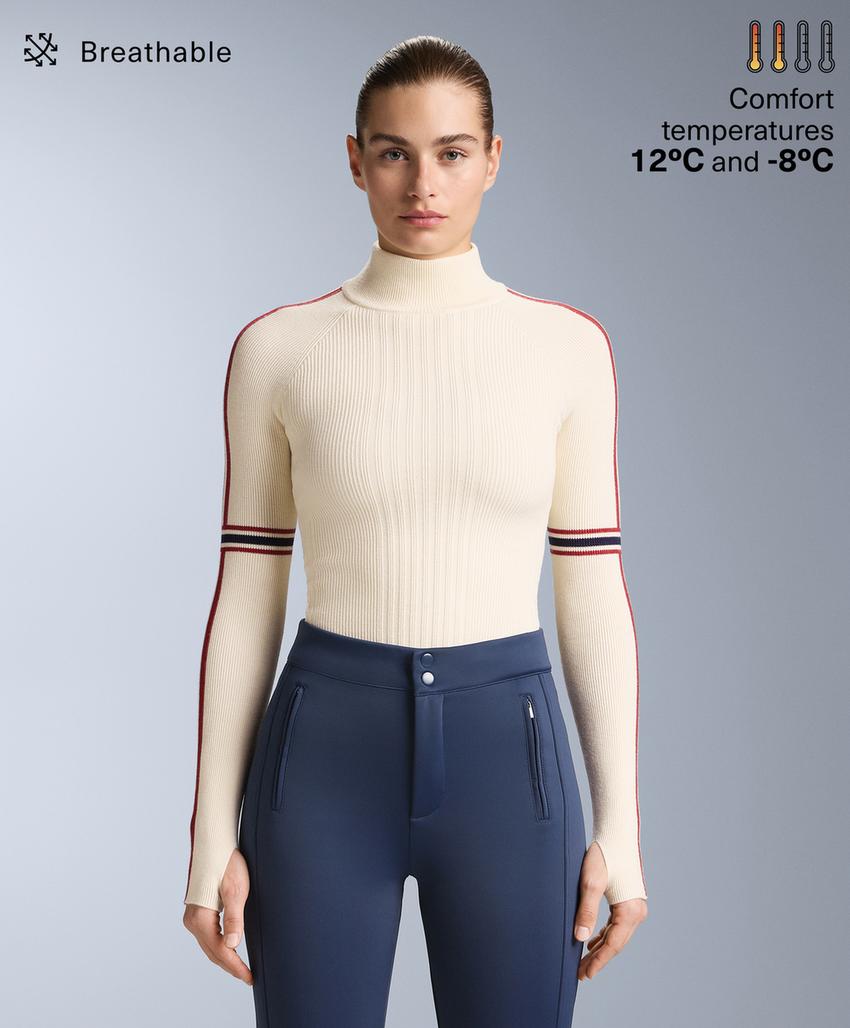 Термофутболка Base Layer вязаная с контрастными деталями