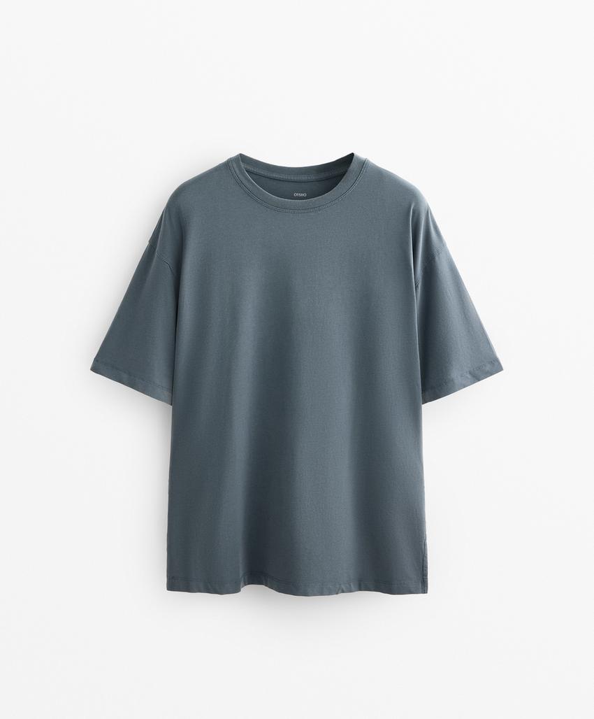 Футболка квадратного кроя из смесового хлопка с короткими рукавами