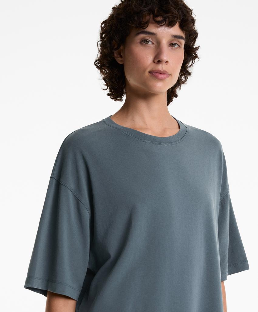 Футболка квадратного кроя из смесового хлопка с короткими рукавами