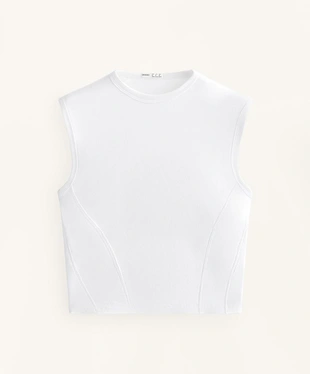 Футболка с коротким рукавом в рубчик из хлопка и модала- Заказать в России