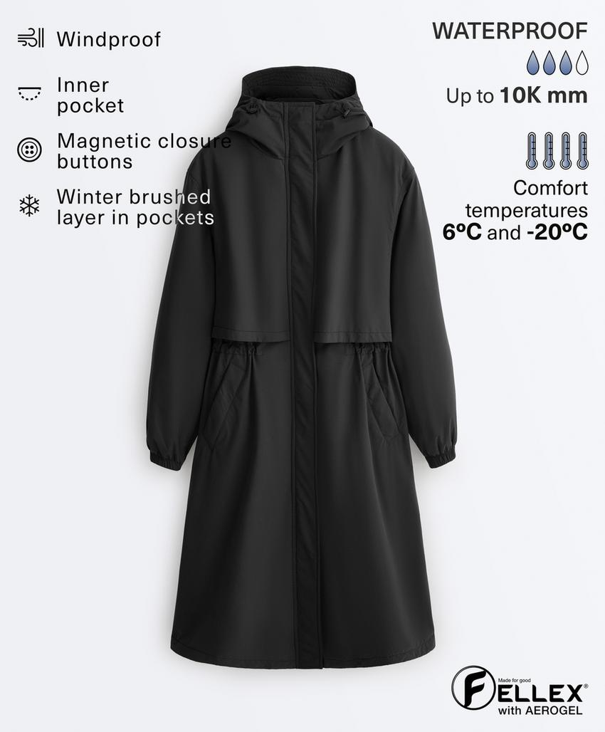 Длинная утепленная непромокаемая куртка 10k FELLEX® с AEROGEL