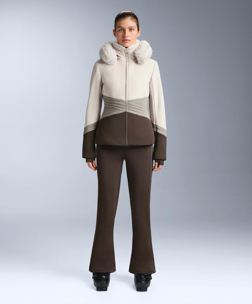 Супер-облегающая водоотталкивающая лыжная куртка в стиле колор-блок с утеплителем primaloft®