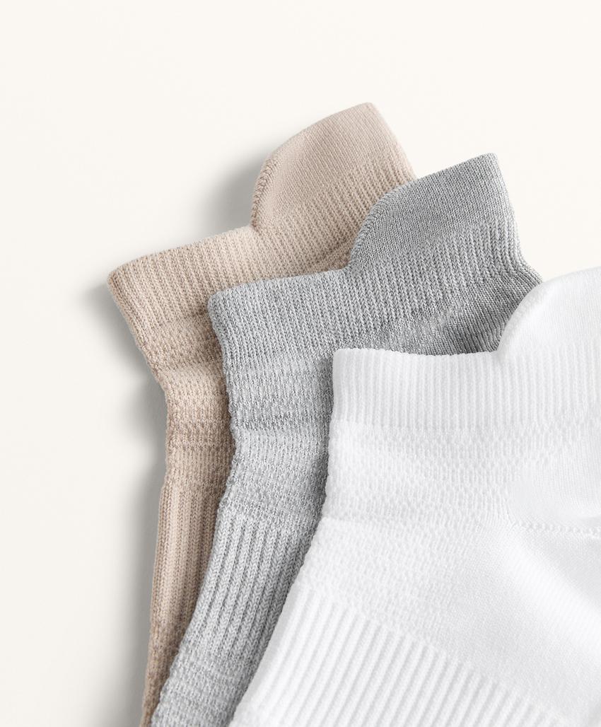3 пары носков-сникеров с язычком из смесового полиамида